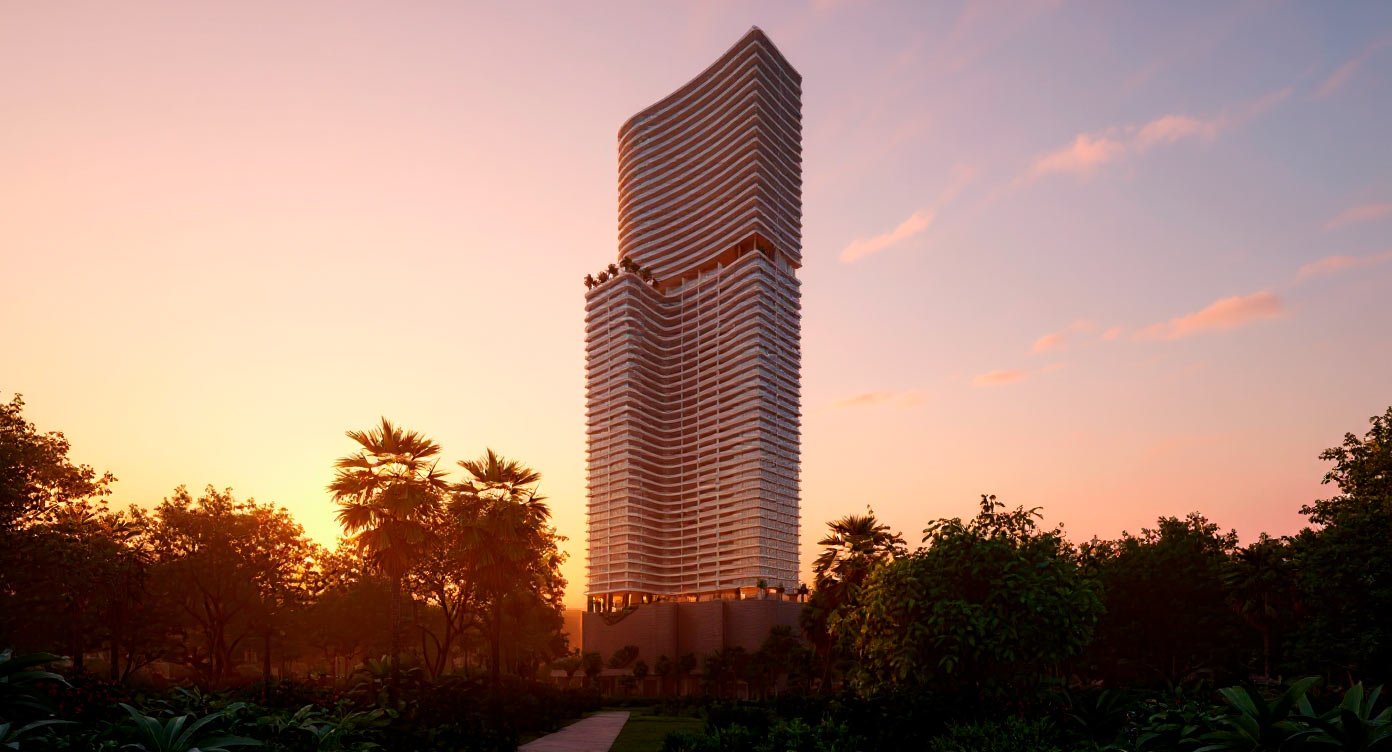 JEM tower profile at sunset